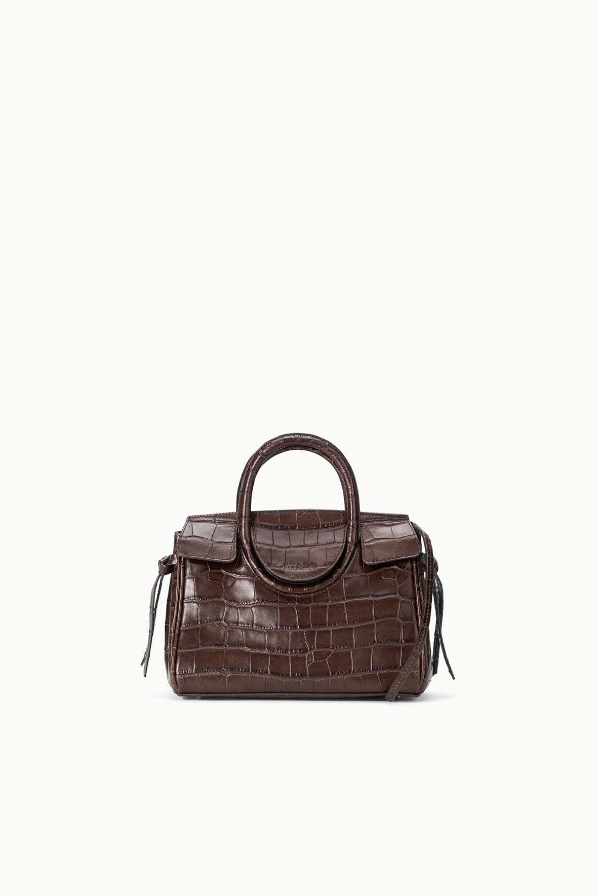 STAUD MAUDE MINI CARRYALL ESPRESSO CROCO