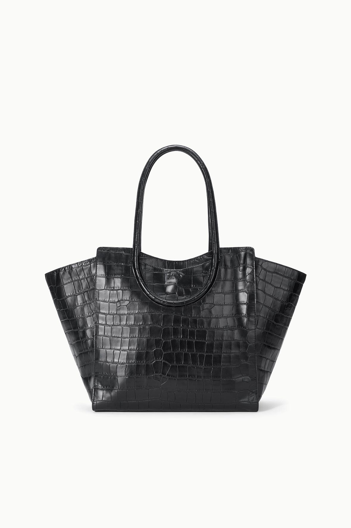 STAUD MAUDE TOTE BAG BLACK CROCO
