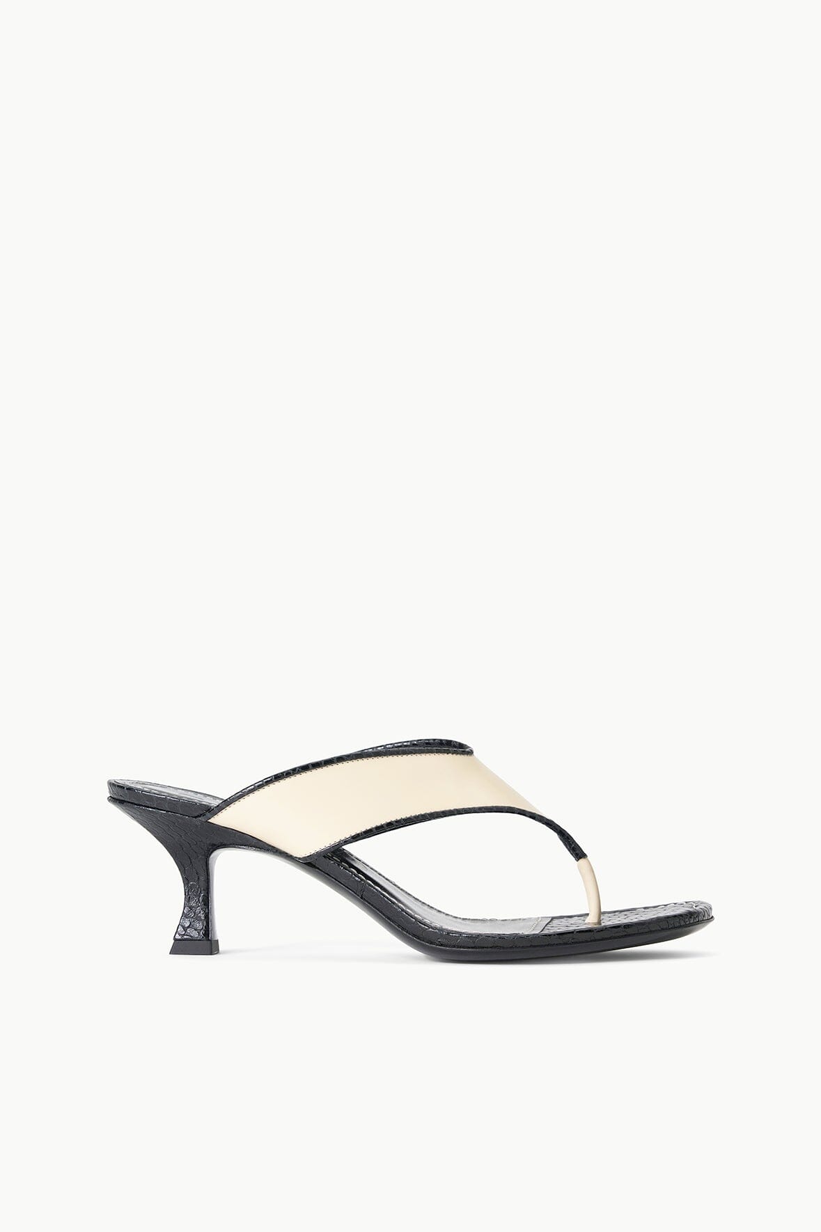 NATALIA THONG SANDAL CREAM BLACK