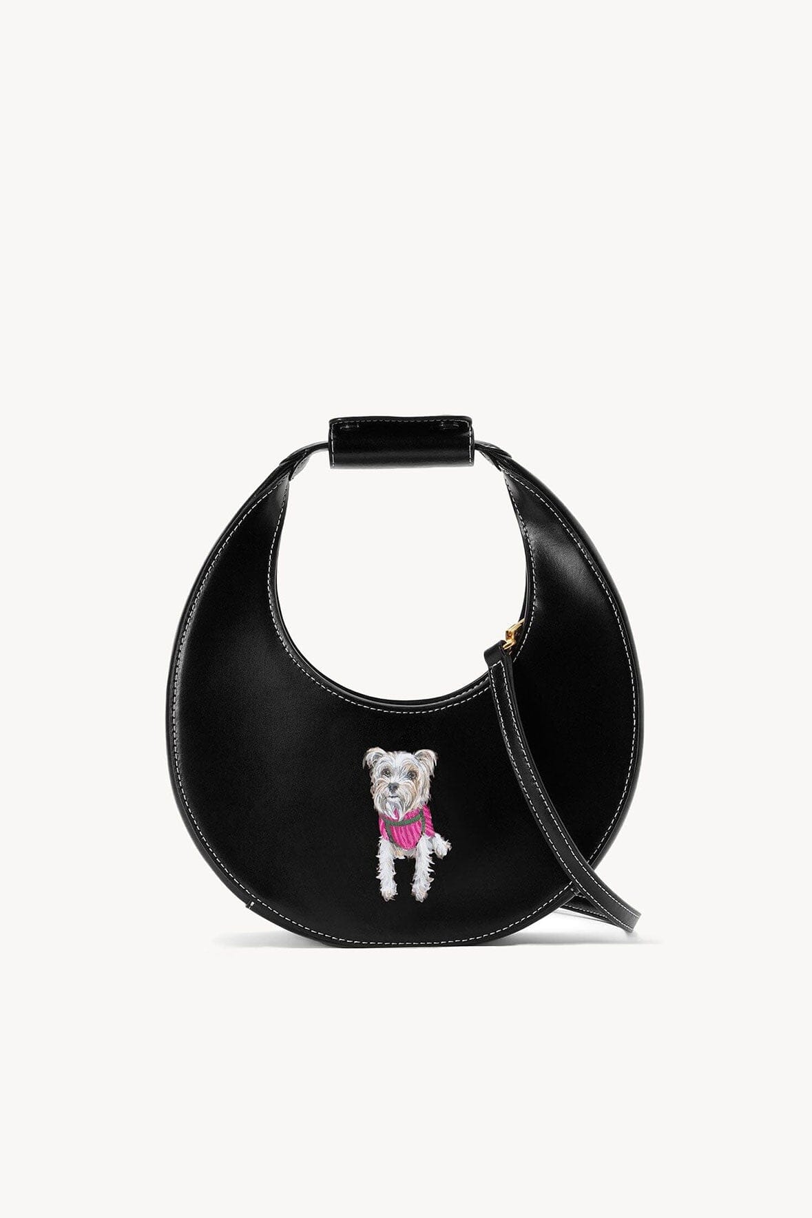 STAUD CUSTOM MINI MOON BAG BLACK1