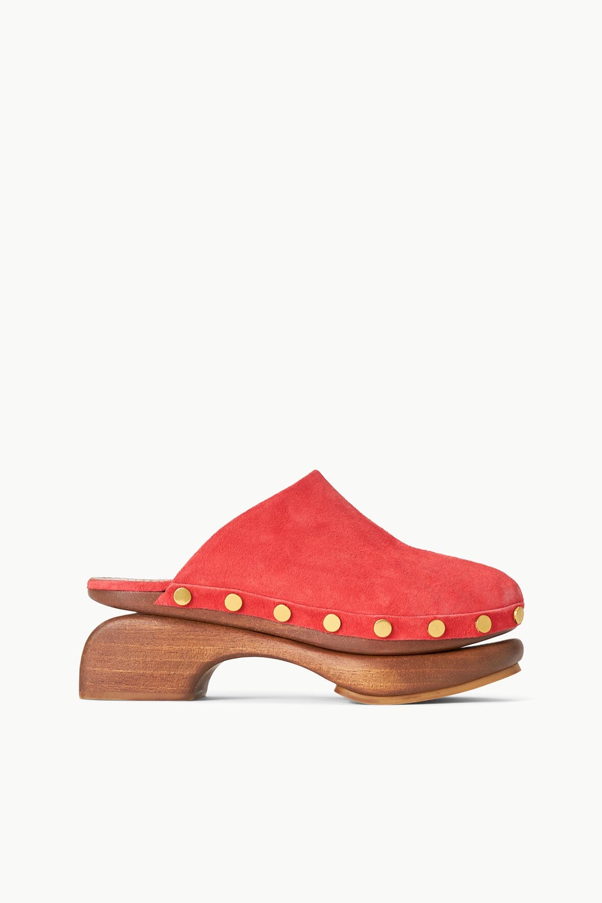 Red cheap suede clogs