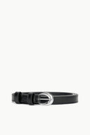 SLIM MOON BUCKLE BELT - 13MM | BLACK SILVER