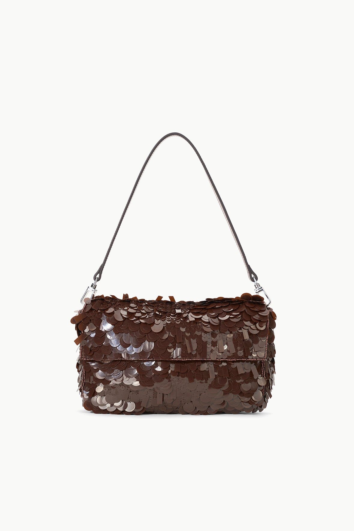 STAUD TIMMY SHOULDER BAG CACAO SEQUINS