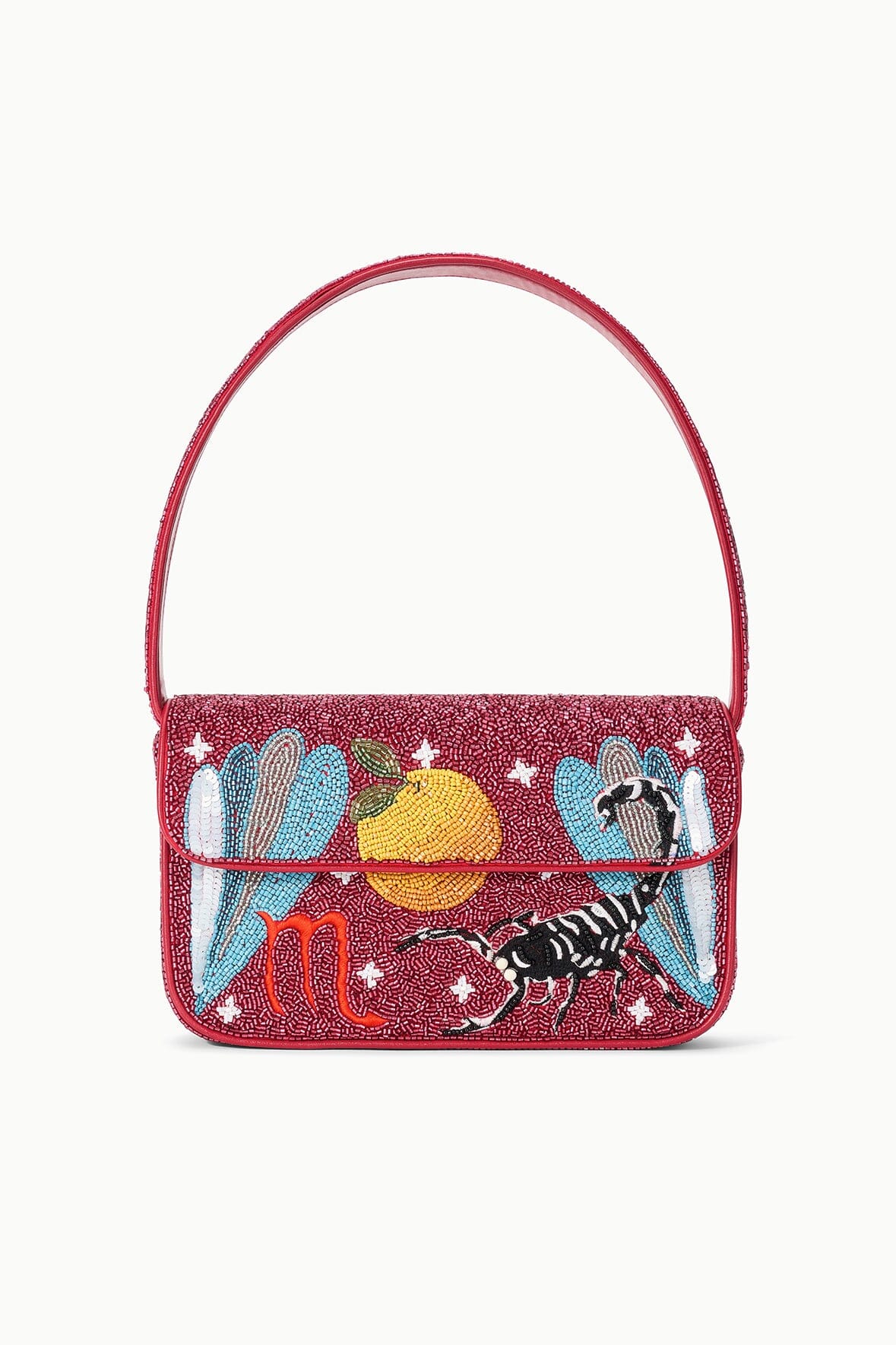 STAUD TOMMY ZODIAC BEADED BAG SCORPIO