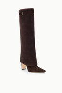 WALLY FOLDOVER HIGH HEEL BOOT | ESPRESSO SHEARLING