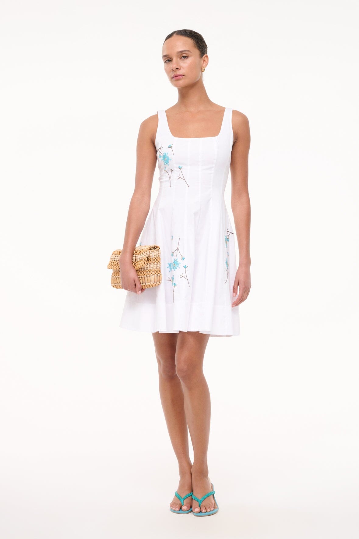 STAUD, Mini Wells Dress in Dandelion White, Size 10 STAUD, Mini Wells Dress in Dandelion White, Size 10