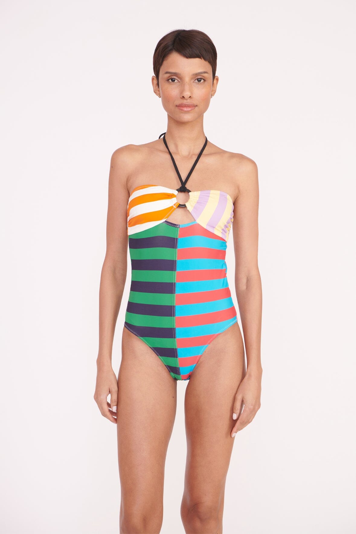 Printed Ring One-Piece Swimsuit: Women's Designer One Pieces
