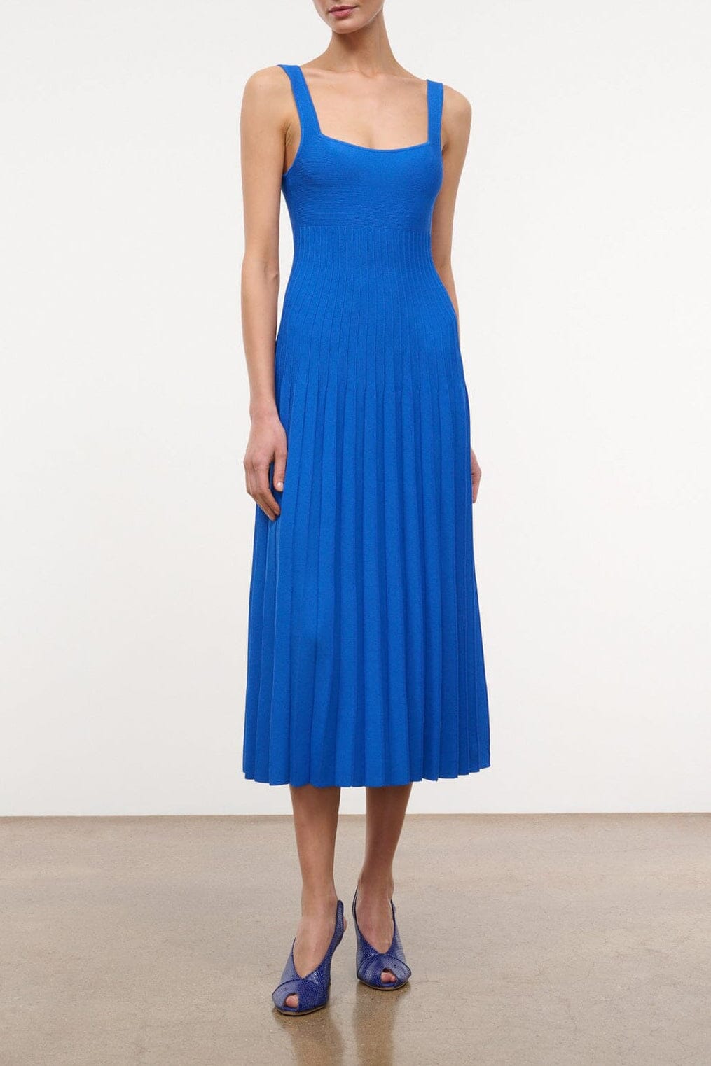 STAUD ELLISON DRESS COBALT