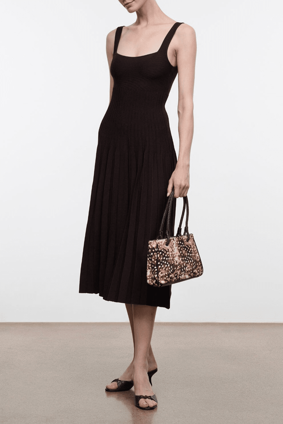 STAUD, Ellison Dress in Earth, Size XL