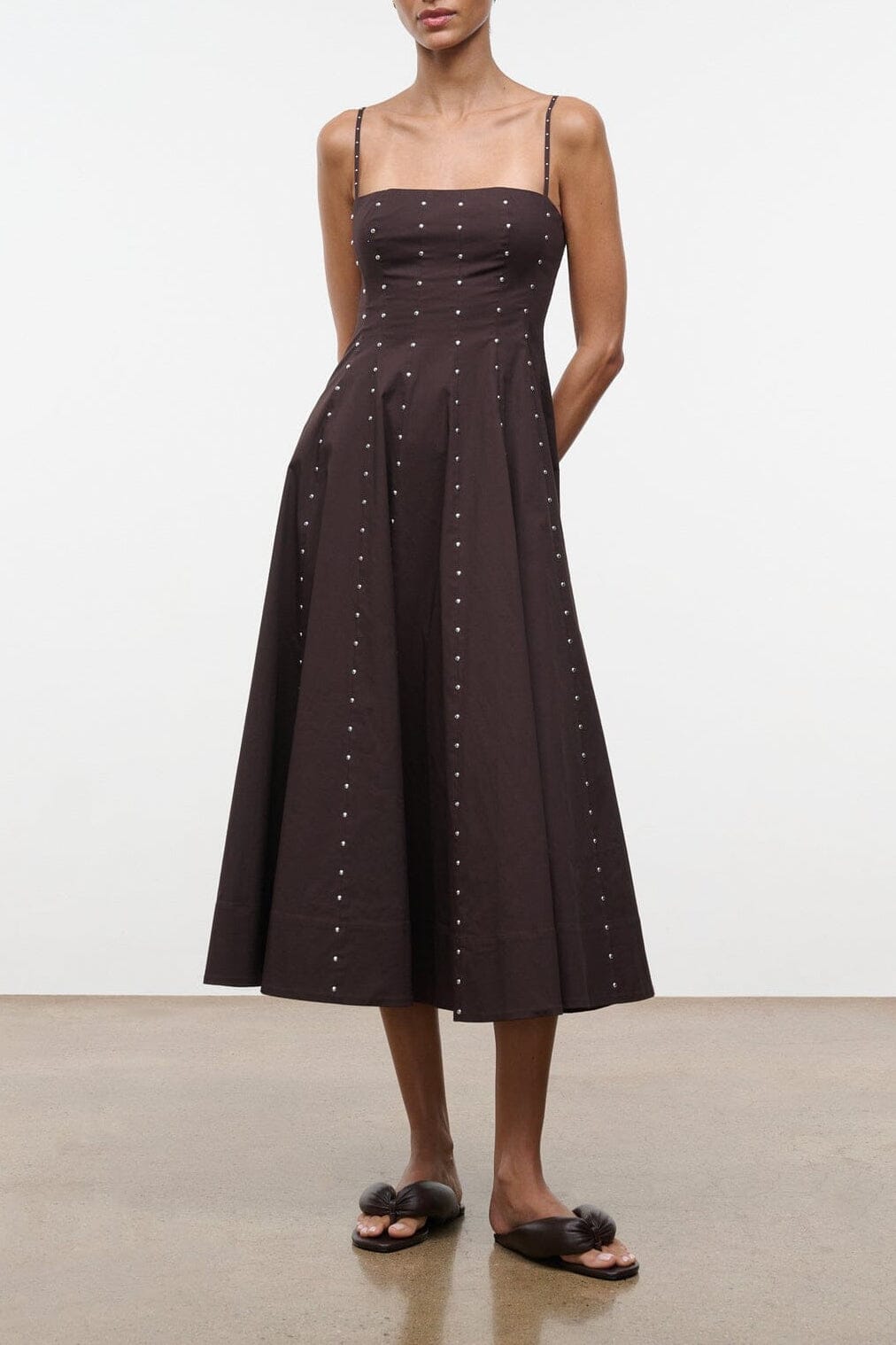 STAUD, Wylie Dress in Earth Studs, Size 10