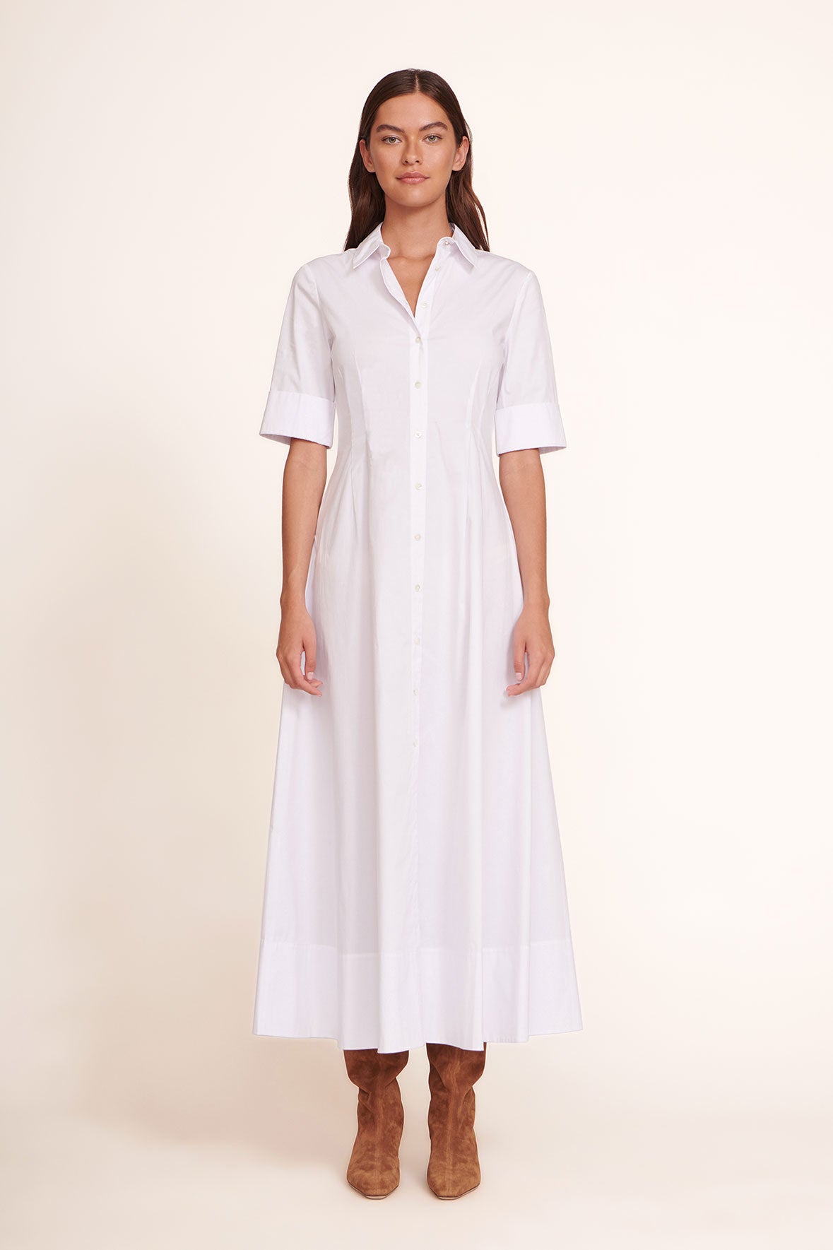 White maxi shirt dress Clearance