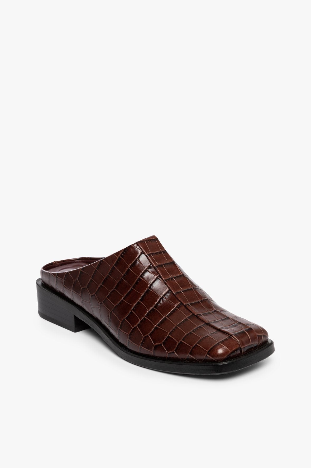 Staud Gina Faux Croc Mules