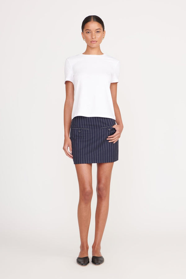 ANNETTE SKIRT NAVY PINSTRIPE