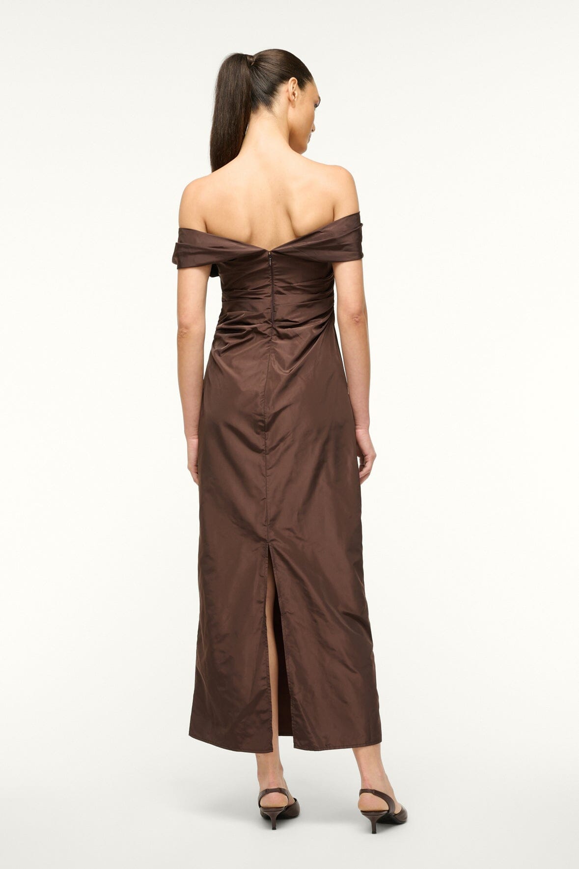 Image ANDREA DRESS | DARK CHOCOLATE 4 of 5 and Clicking this image will trigger a zoom pop-up