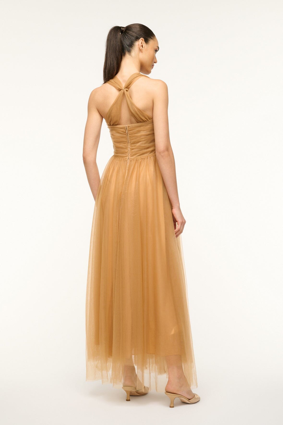 Image ANTONIA DRESS | CAMEL 4 of 5 and Clicking this image will trigger a zoom pop-up