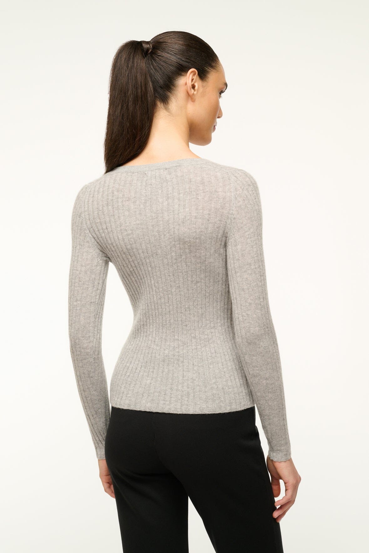 Image CARGO CASHMERE SWEATER | HEATHER GREY 3 of 4 and Clicking this image will trigger a zoom pop-up