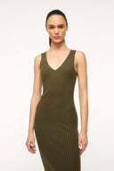 Image DANA CASHMERE DRESS | DARK OLIVE 2 of 5