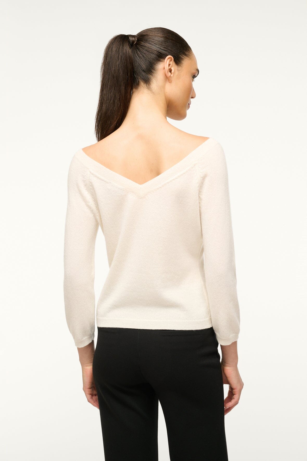 Image MICK CASHMERE SWEATER | IVORY 2 of 4 and Clicking this image will trigger a zoom pop-up