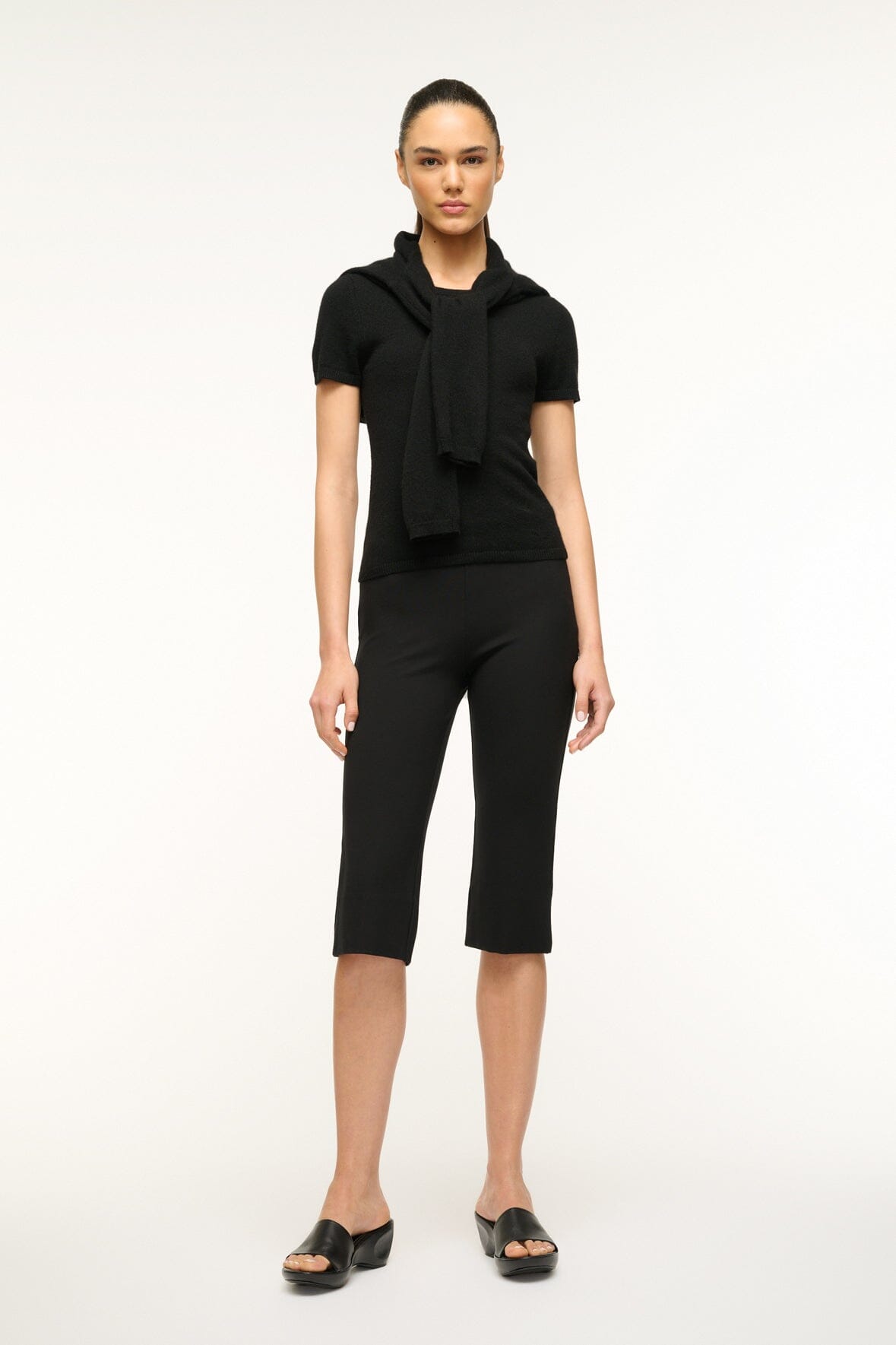 Image EASY CASHMERE TEE | BLACK 1 of 5 and Clicking this image will trigger a zoom pop-up