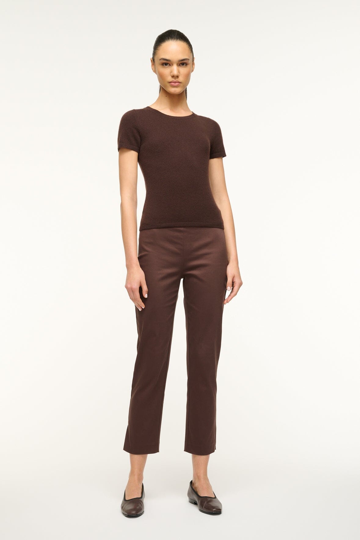 Image EASY CASHMERE TEE | DARK CHOCOLATE 2 of 4 and Clicking this image will trigger a zoom pop-up