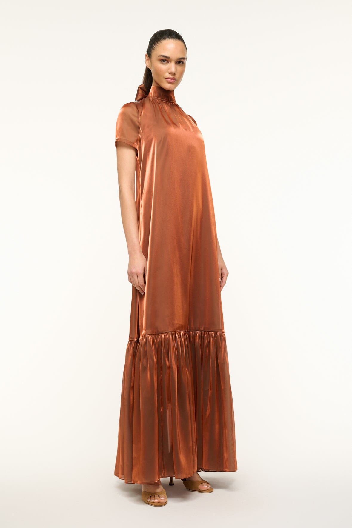 Image CALLUNA DRESS | IRIDESCENT CACAO 4 of 4 and Clicking this image will trigger a zoom pop-up