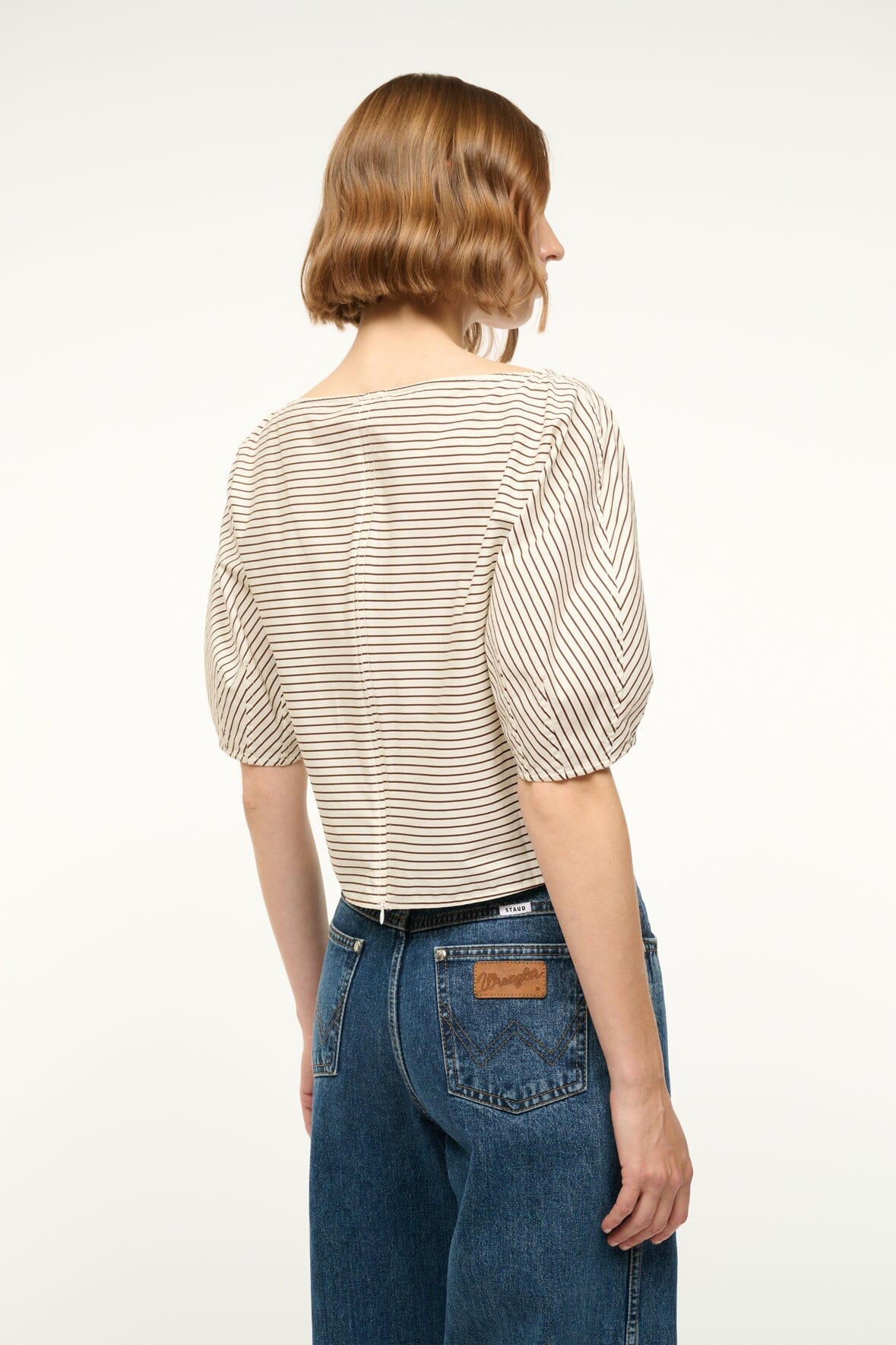 Image DIDI TOP | IVORY DARK OAK MICRO STRIPE 4 of 6 and Clicking this image will trigger a zoom pop-up