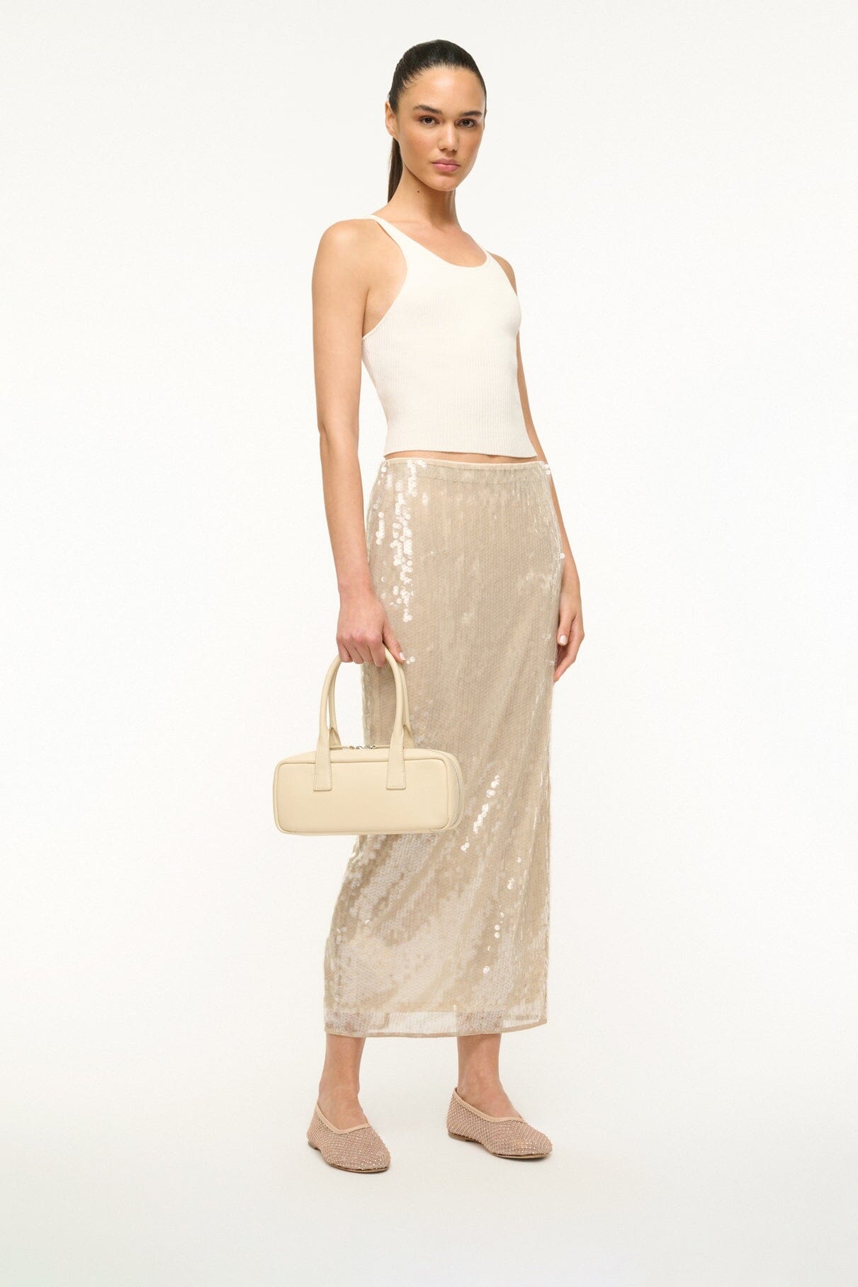 【STAUD】Harlow Faux Fur Shoulder Bag Harlow faux fur shoulder bag in white - Staud | Mytheresa