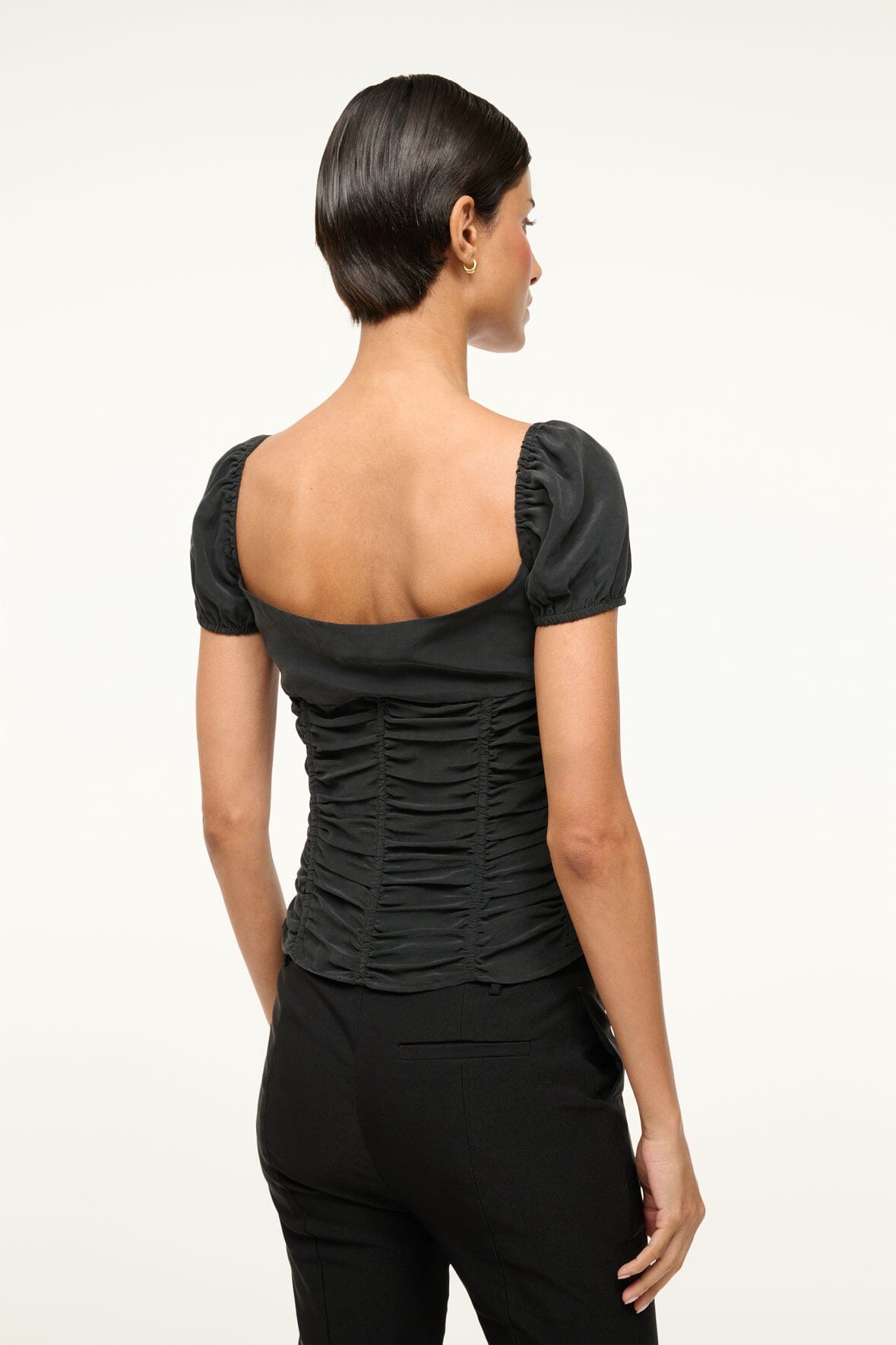 Image ELBA SILK TOP | BLACK 4 of 6 and Clicking this image will trigger a zoom pop-up