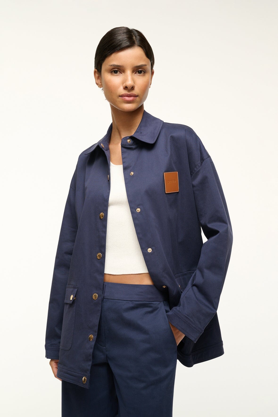 Image ESTERO JACKET | NAVY 1 of 5 and Clicking this image will trigger a zoom pop-up