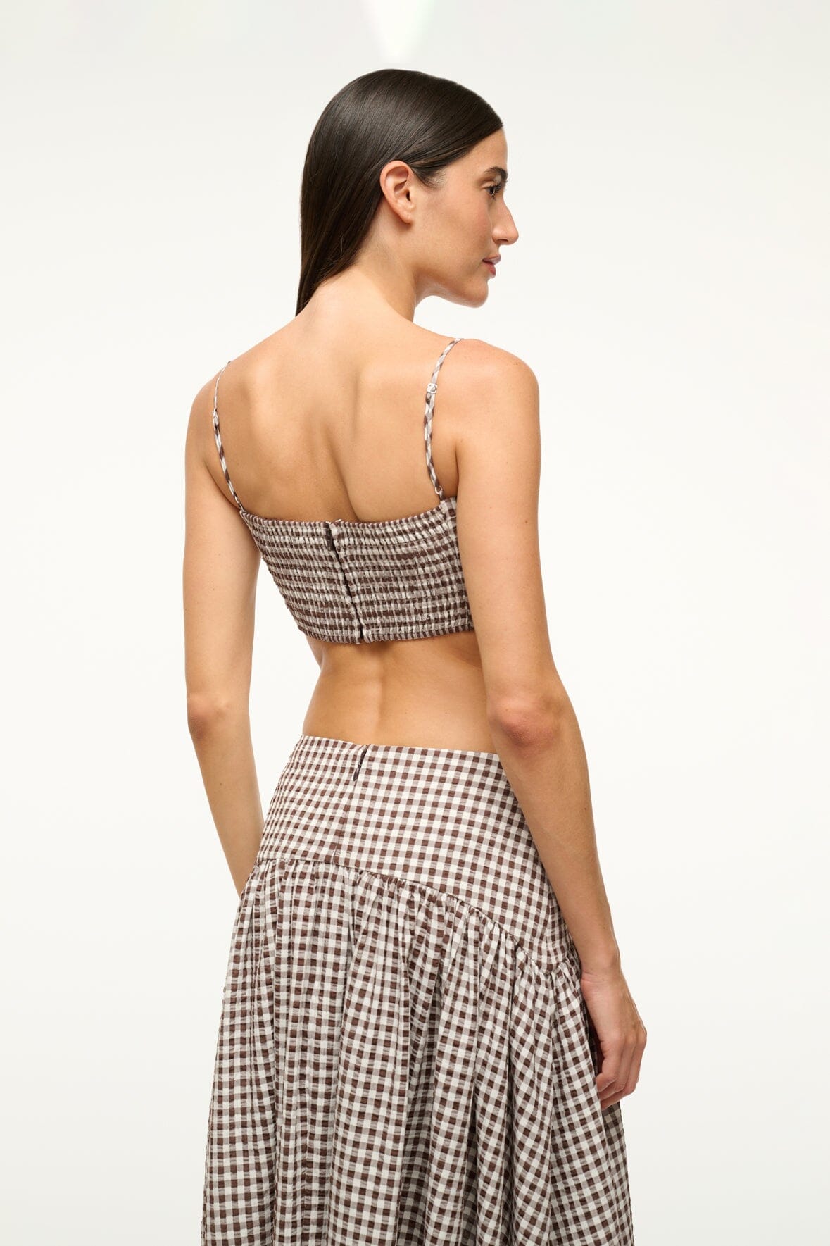 Image FEDERICO TANK | DARK CHOCOLATE GINGHAM 3 of 4 and Clicking this image will trigger a zoom pop-up