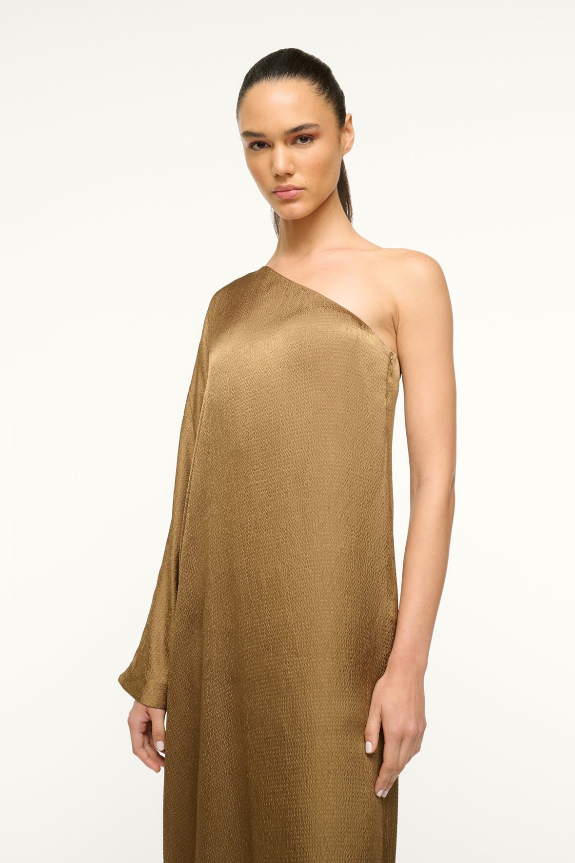 Image SONIA DRESS | CARAMEL 2 of 5 and Clicking this image will trigger a zoom pop-up