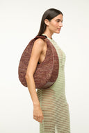 Image LARGE RAFFIA MOON TOTE BAG | MAHOGANY 4 of 6