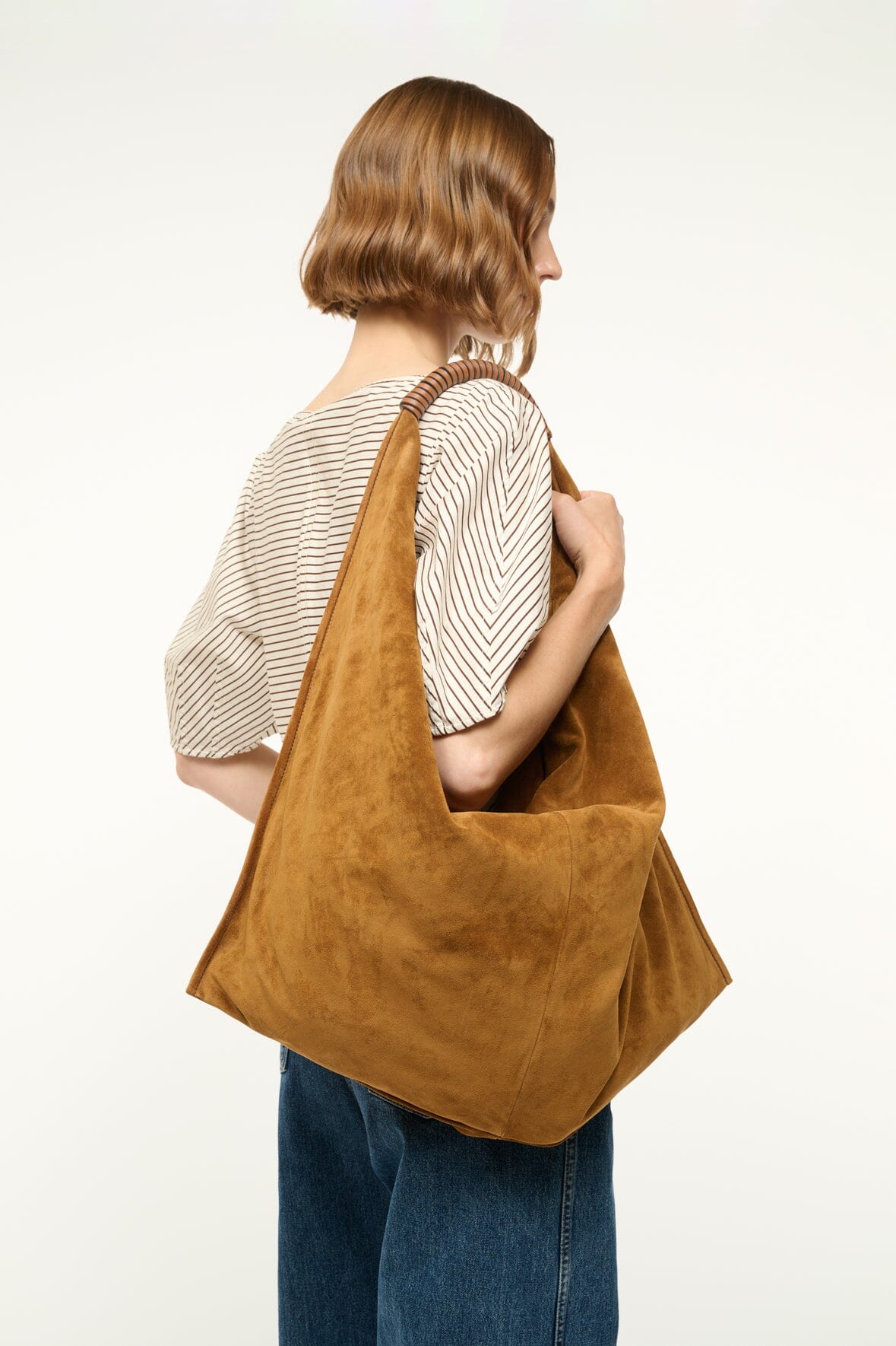 Image RONNIE BAG | TAN SUEDE 2 of 7 and Clicking this image will trigger a zoom pop-up