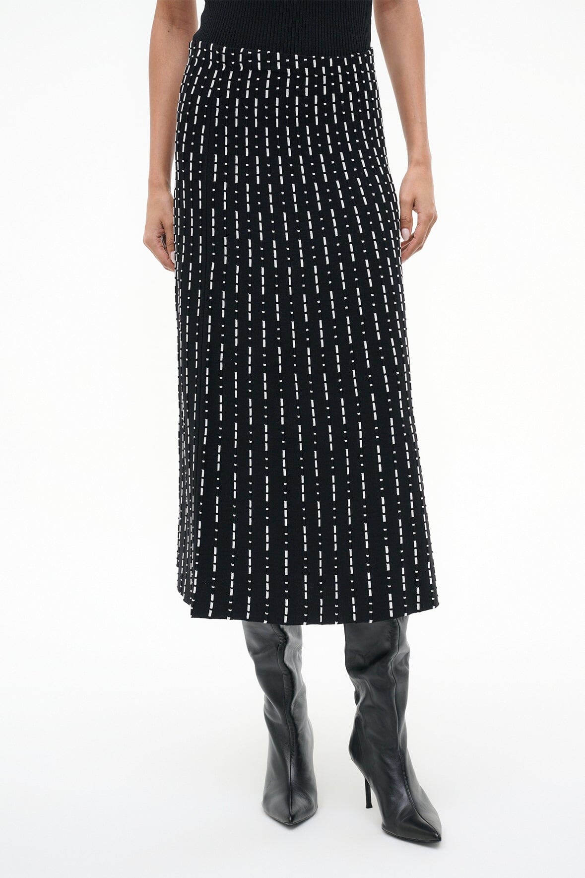 STAUD LENA SKIRT BLACK GEO