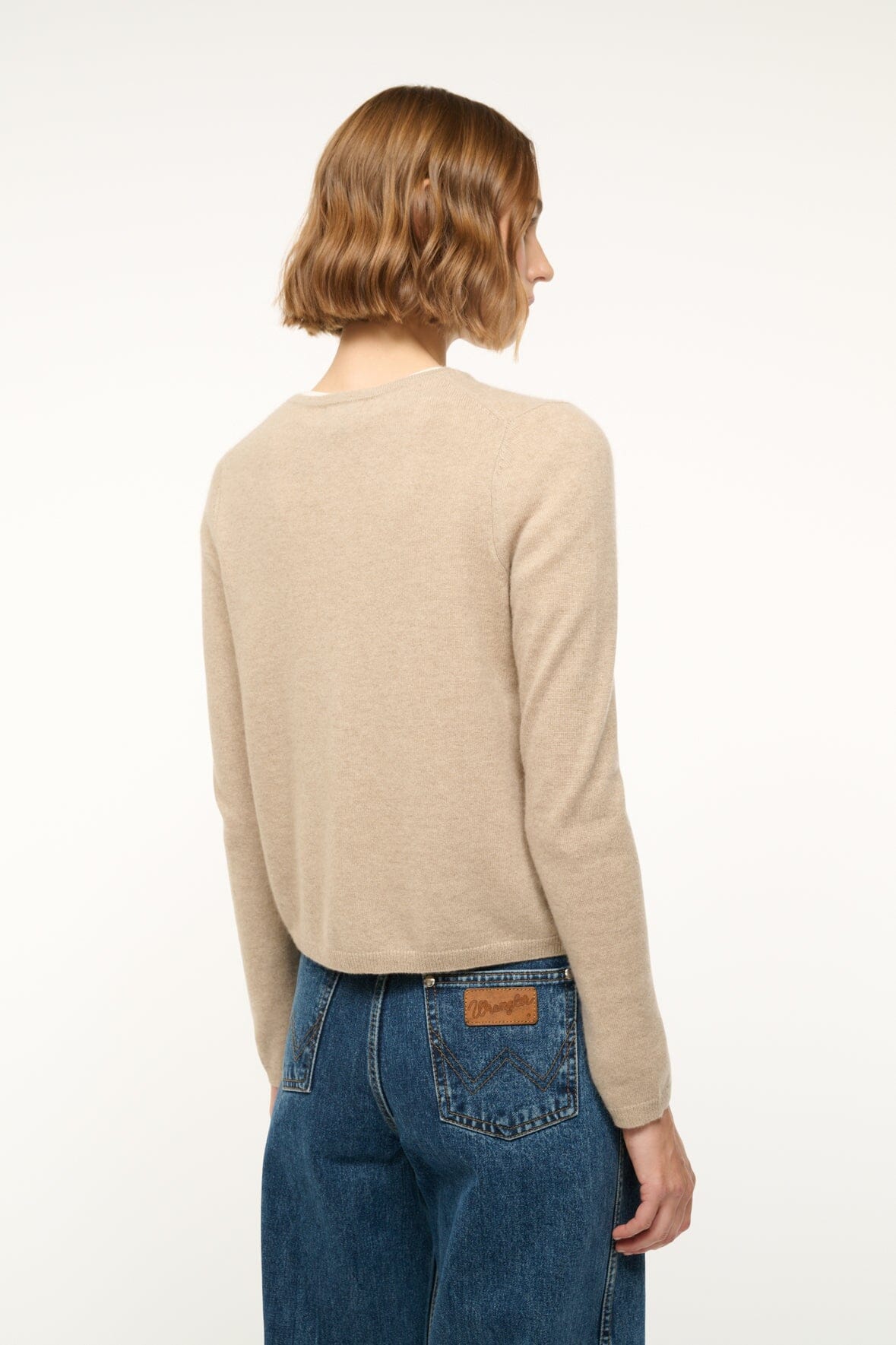 Image MIDNIGHT CASHMERE CARDIGAN | STONE 4 of 5 and Clicking this image will trigger a zoom pop-up