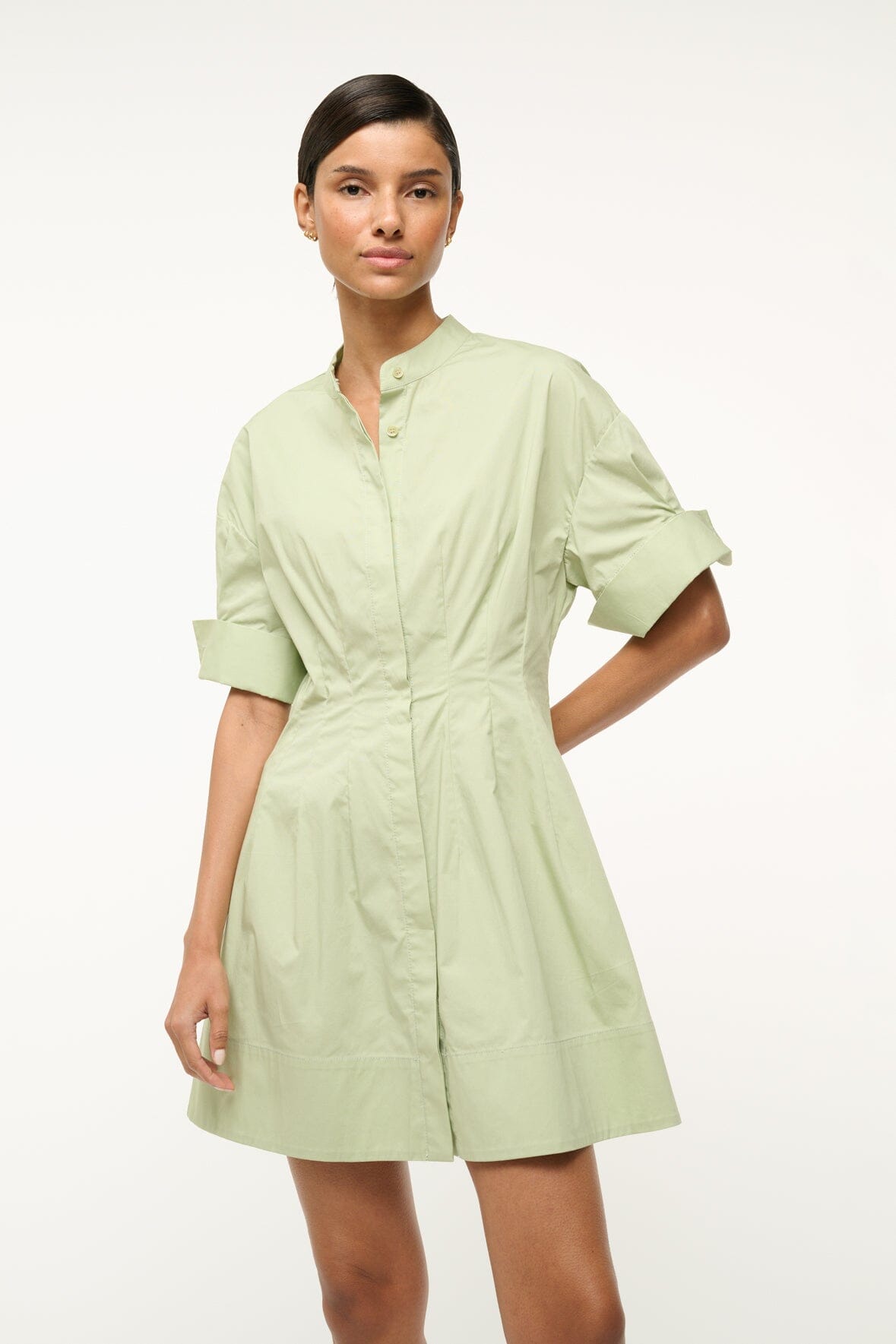 Image MINI LORENZA DRESS | PALE JADE 4 of 4 and Clicking this image will trigger a zoom pop-up