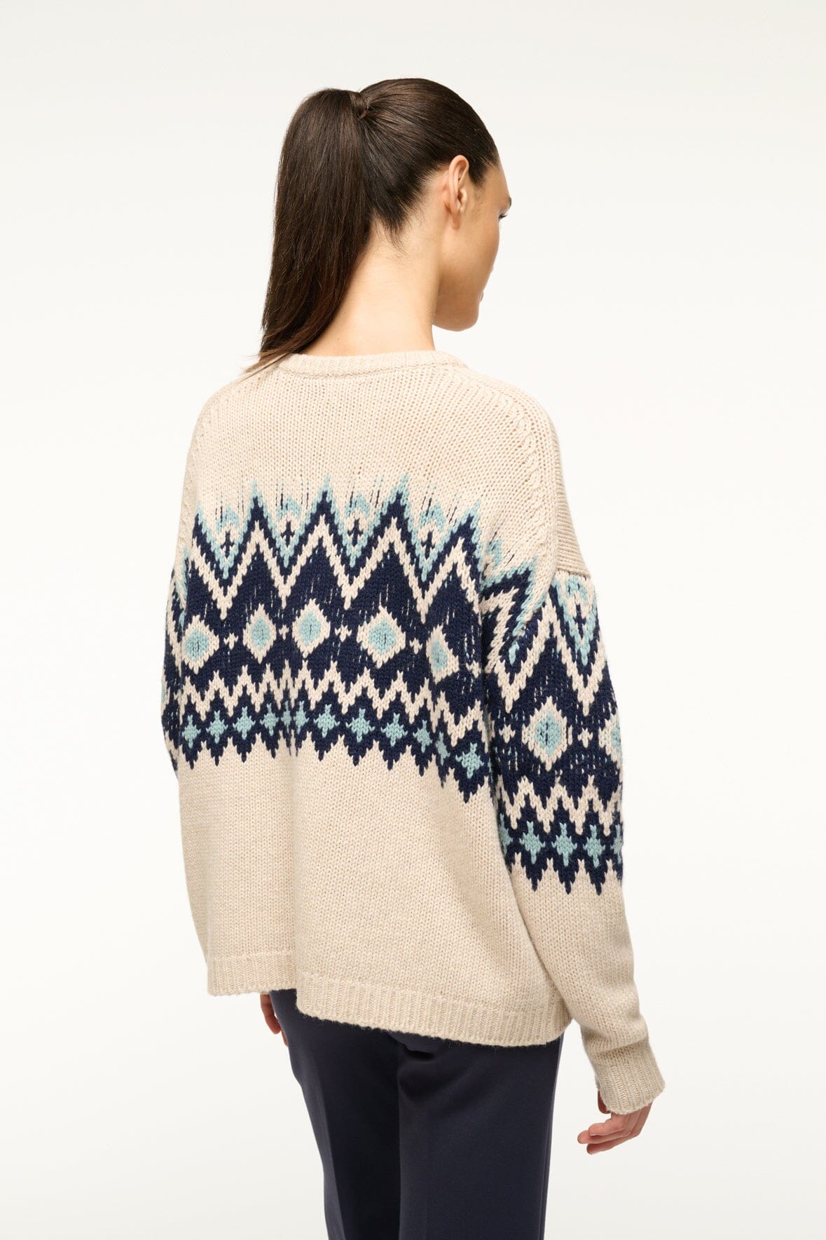 Image MORITZ SWEATER | OATMEAL MULTI FAIRISLE 4 of 5 and Clicking this image will trigger a zoom pop-up