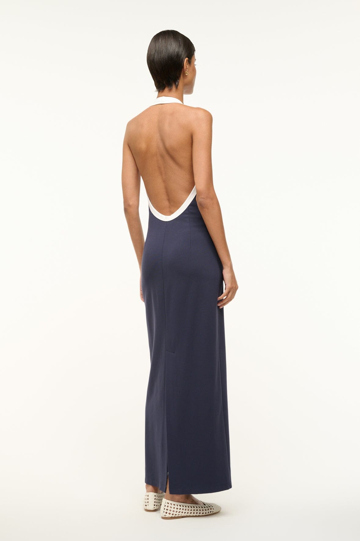 Image NAOMI DRESS | NAVY WHITE 2 of 4 and Clicking this image will trigger a zoom pop-up