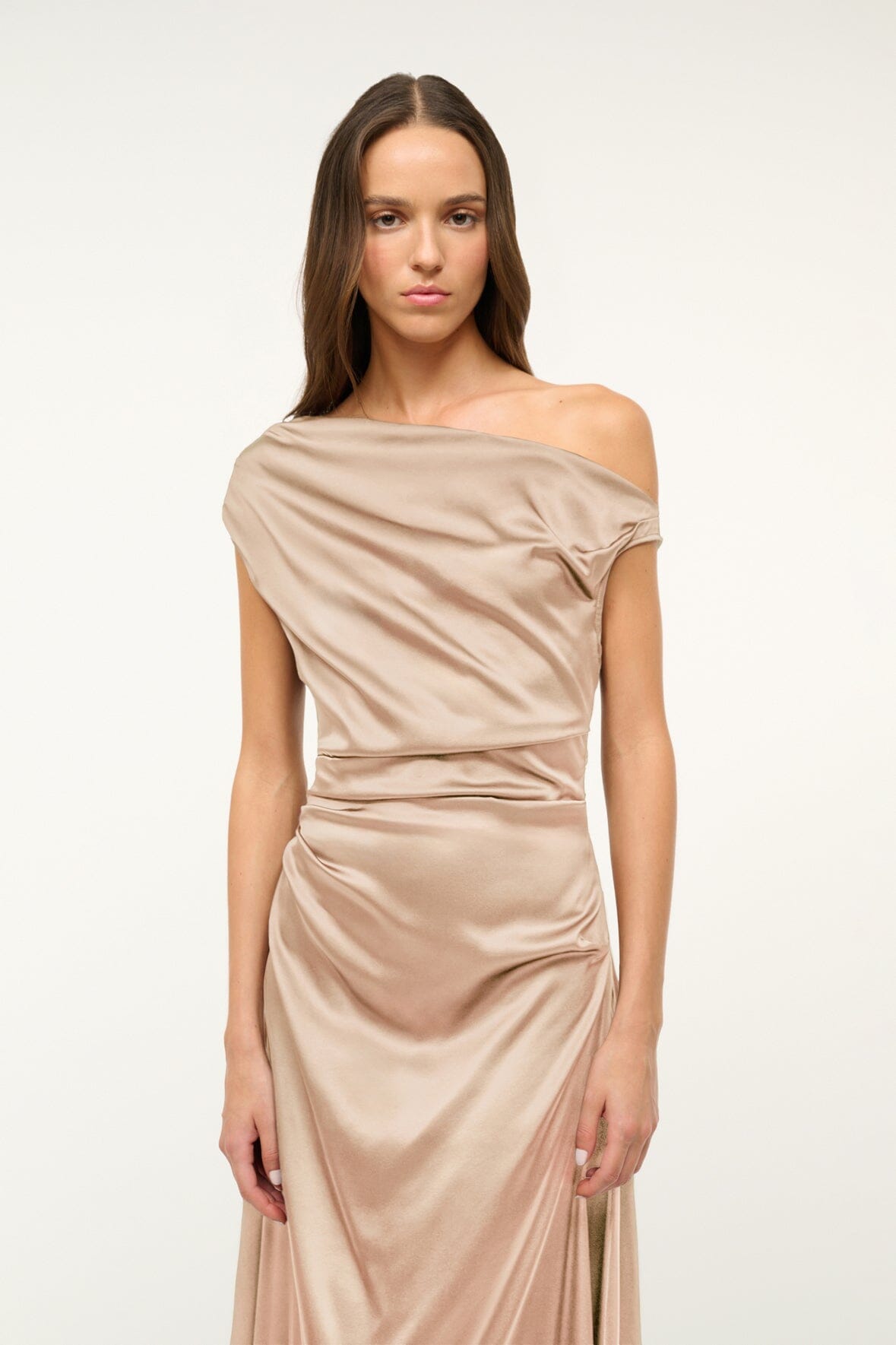 Image PHARE SILK DRESS | BIRCH 2 of 4 and Clicking this image will trigger a zoom pop-up