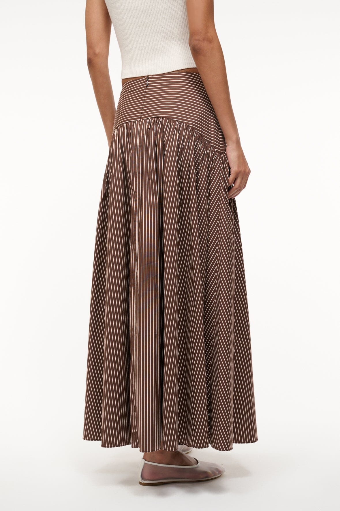 PROCIDA SKIRT | DARK OAK MICRO STRIPE
