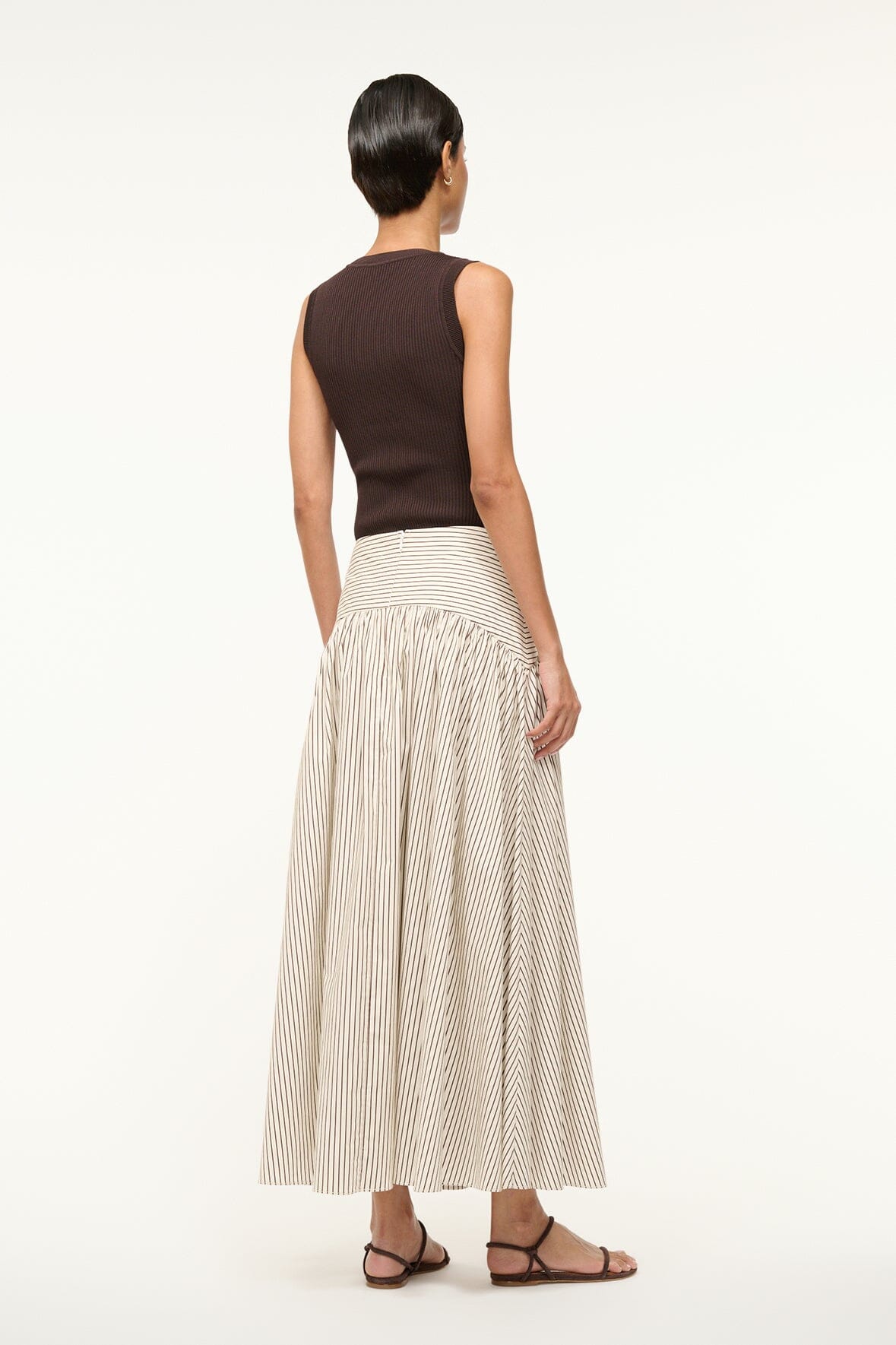 Image PROCIDA SKIRT | IVORY DARK OAK MICRO STRIPE 5 of 8 and Clicking this image will trigger a zoom pop-up