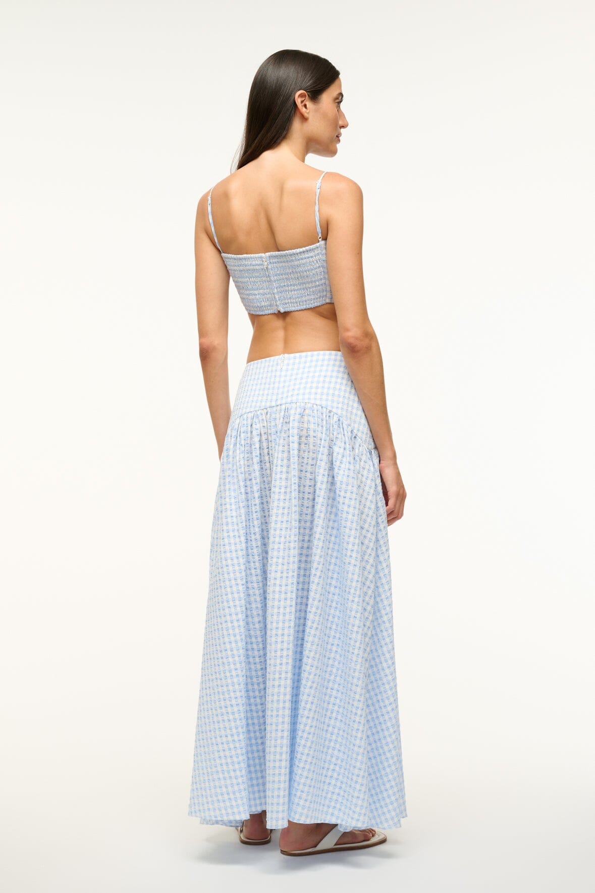 Image PROCIDA COVERUP SKIRT | SKY GINGHAM 3 of 4 and Clicking this image will trigger a zoom pop-up