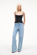 EVANGELINE SILK TOP | BLACK