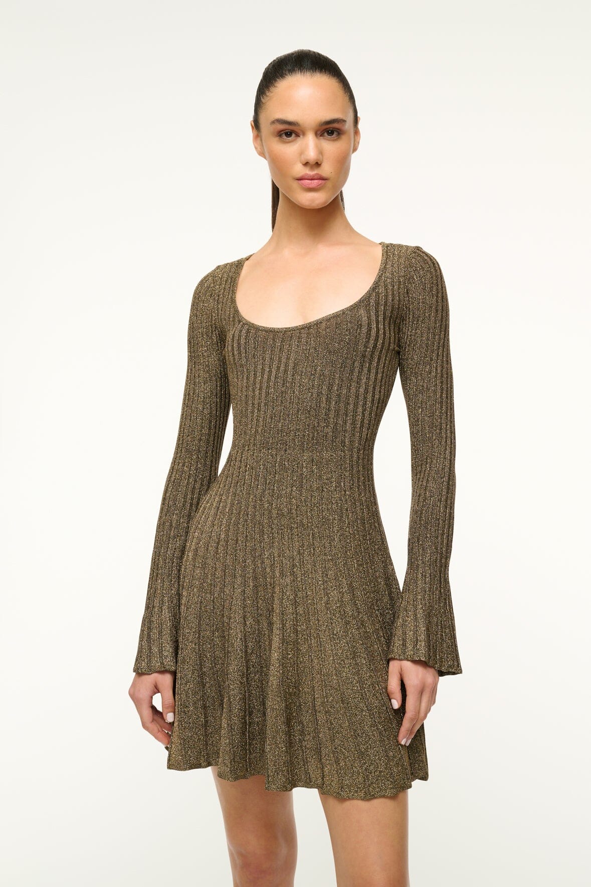 Image RAQUEL DRESS | METALLIC GOLD 2 of 5 and Clicking this image will trigger a zoom pop-up