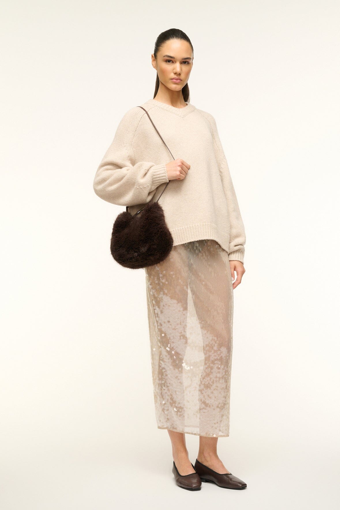 Image ROMEO FAUX FUR BAG | ESPRESSO 4 of 7 and Clicking this image will trigger a zoom pop-up