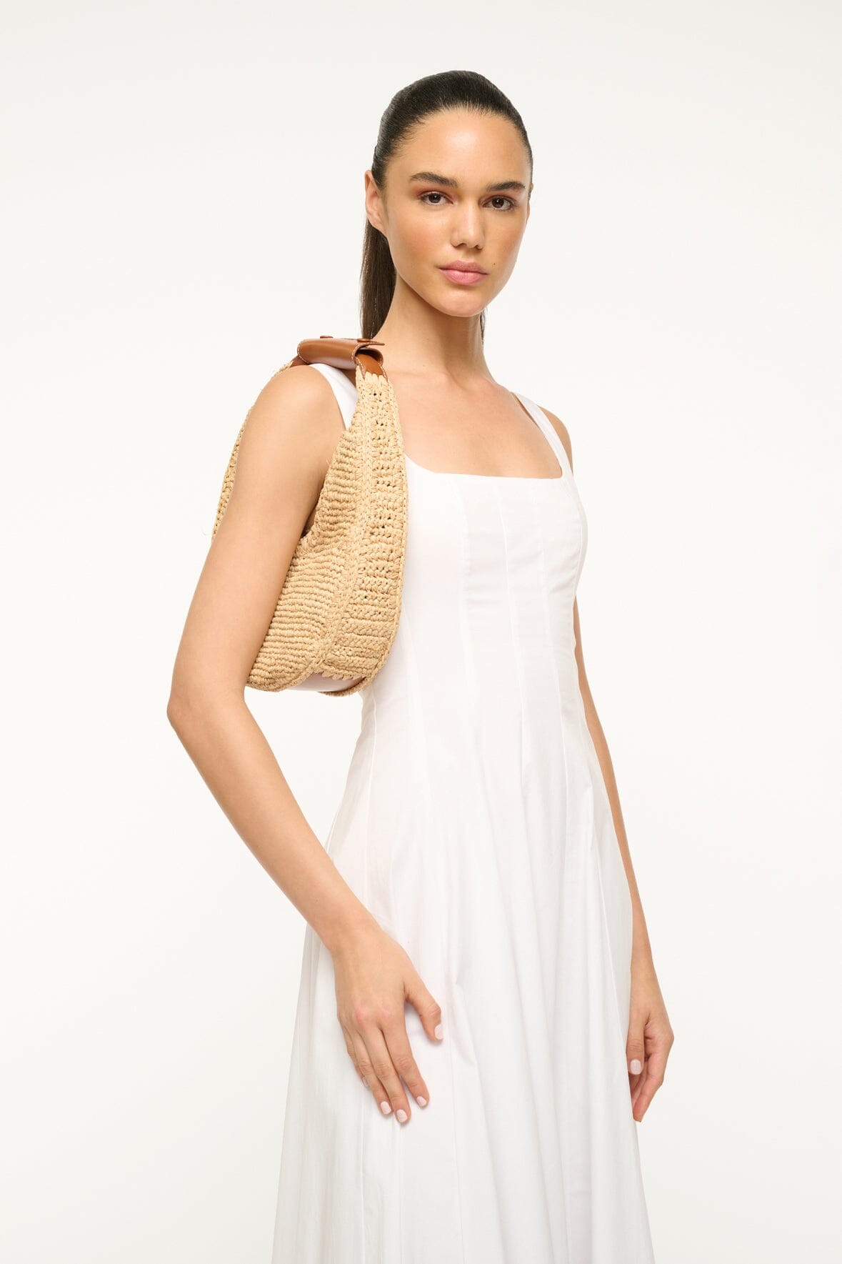 Image MOON RAFFIA BAG | NATURAL RAFFIA 4 of 6 and Clicking this image will trigger a zoom pop-up