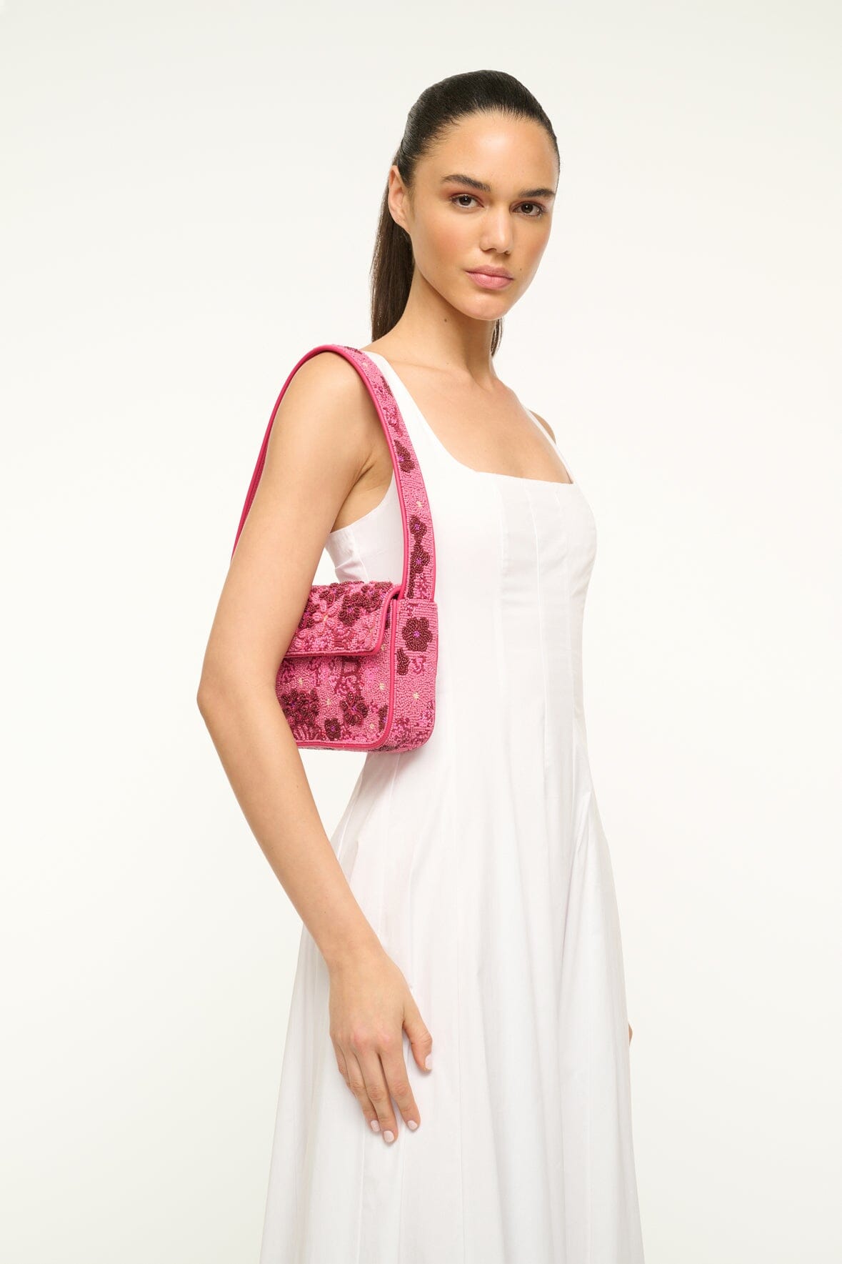 Staud Tommy Beaded Shoulder Bag