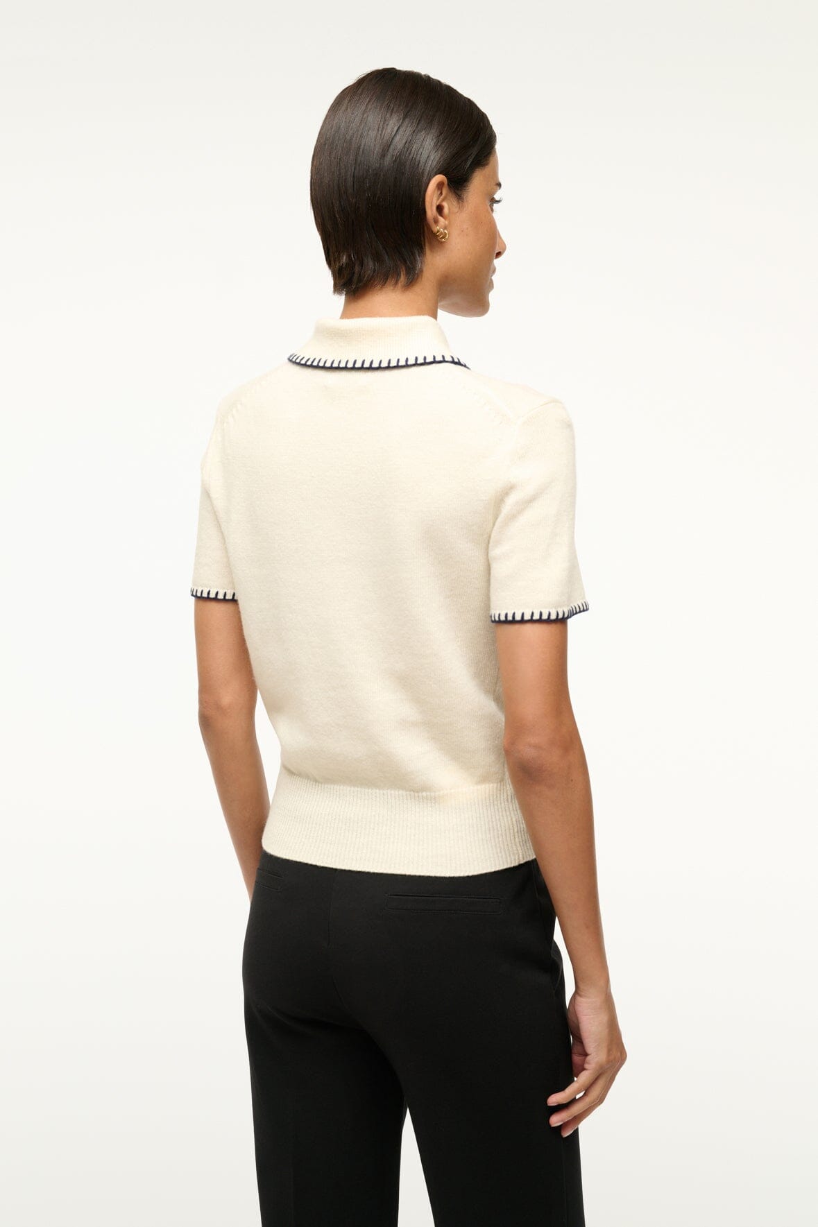 Image WINDSOR TOP | IVORY NAVY 3 of 4 and Clicking this image will trigger a zoom pop-up