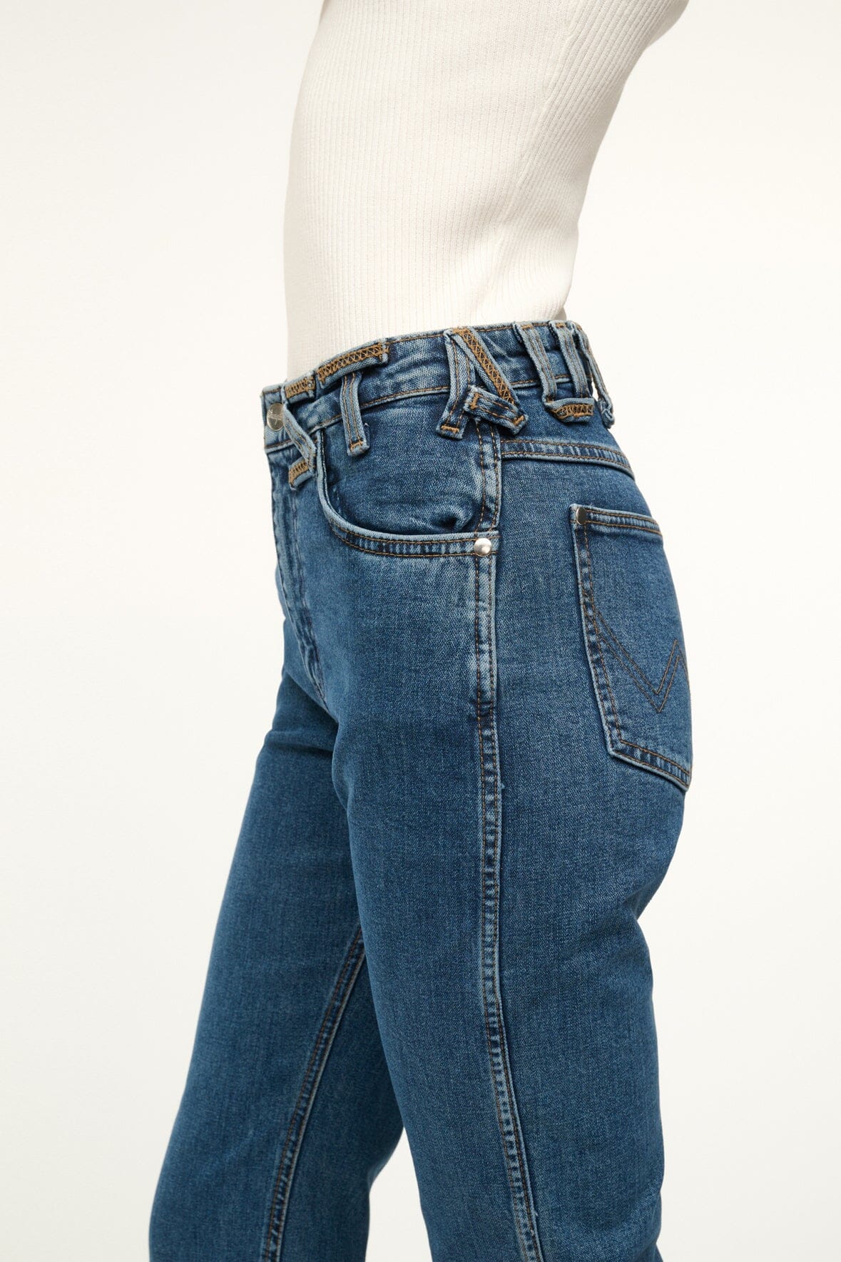 Image STAUD + WRANGLER THE EVERYDAY JEAN | INDIGO WASH 6 of 7 and Clicking this image will trigger a zoom pop-up