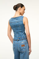 Image STAUD + WRANGLER TRUCKER TOP | INDIGO WASH 2 of 5